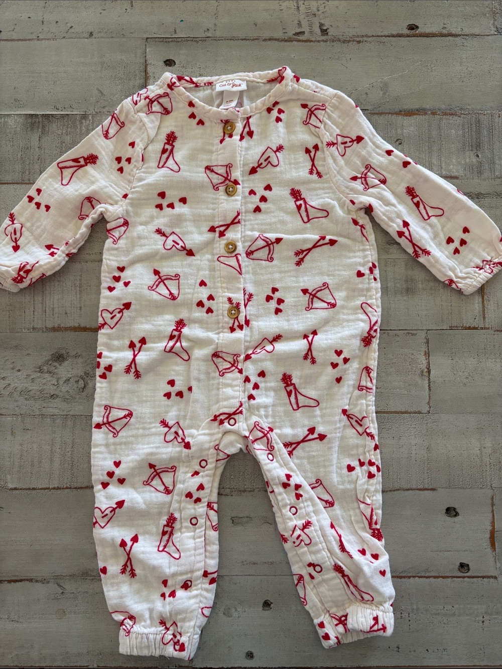 Cat & Jack Valentine Cupid Gauze One Piece Outfit